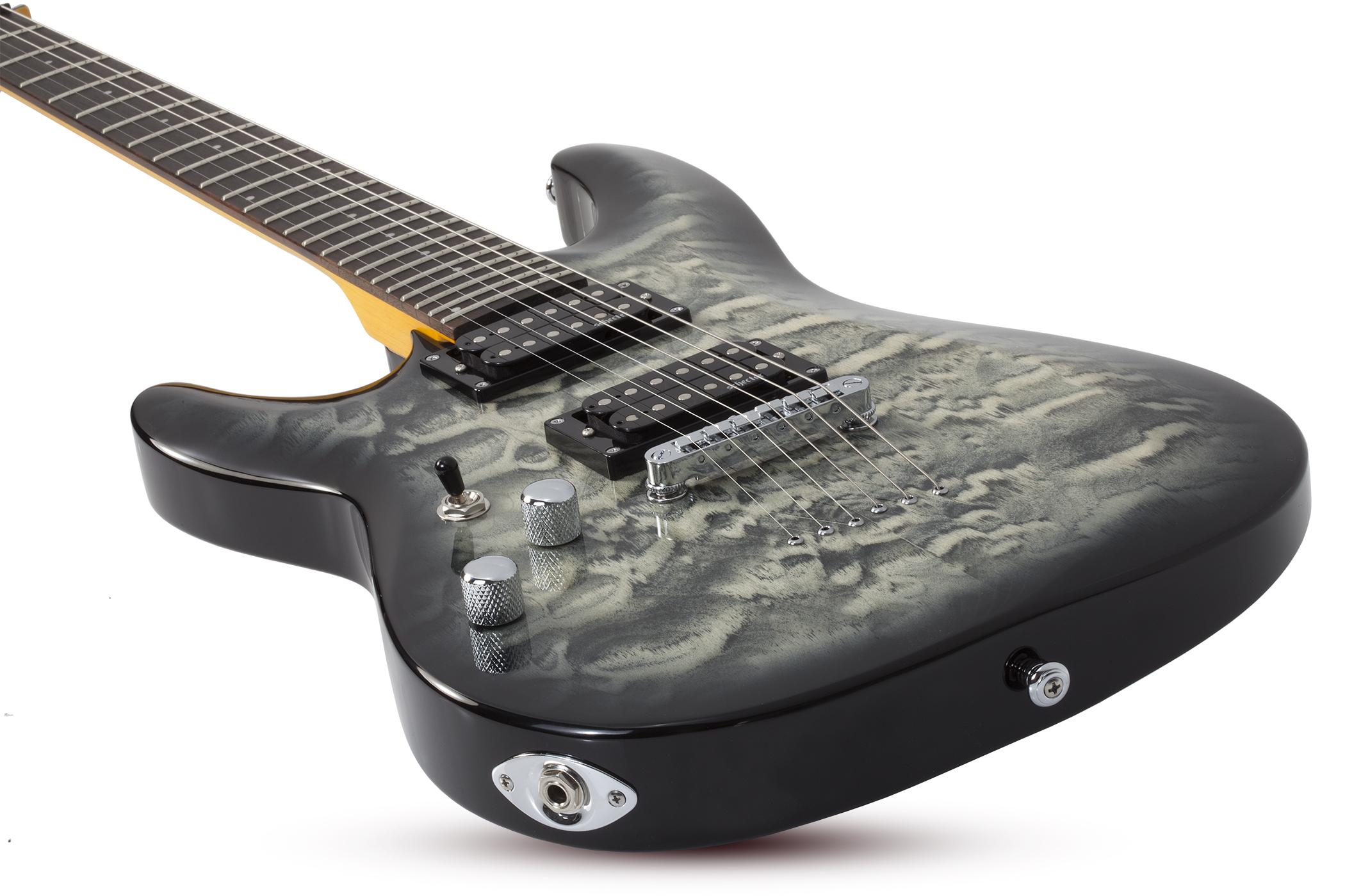 Schecter C-6 Plus Lh Gaucher 2h Ht Rw - Charcoal Burst - Guitare Électrique Gaucher - Variation 2