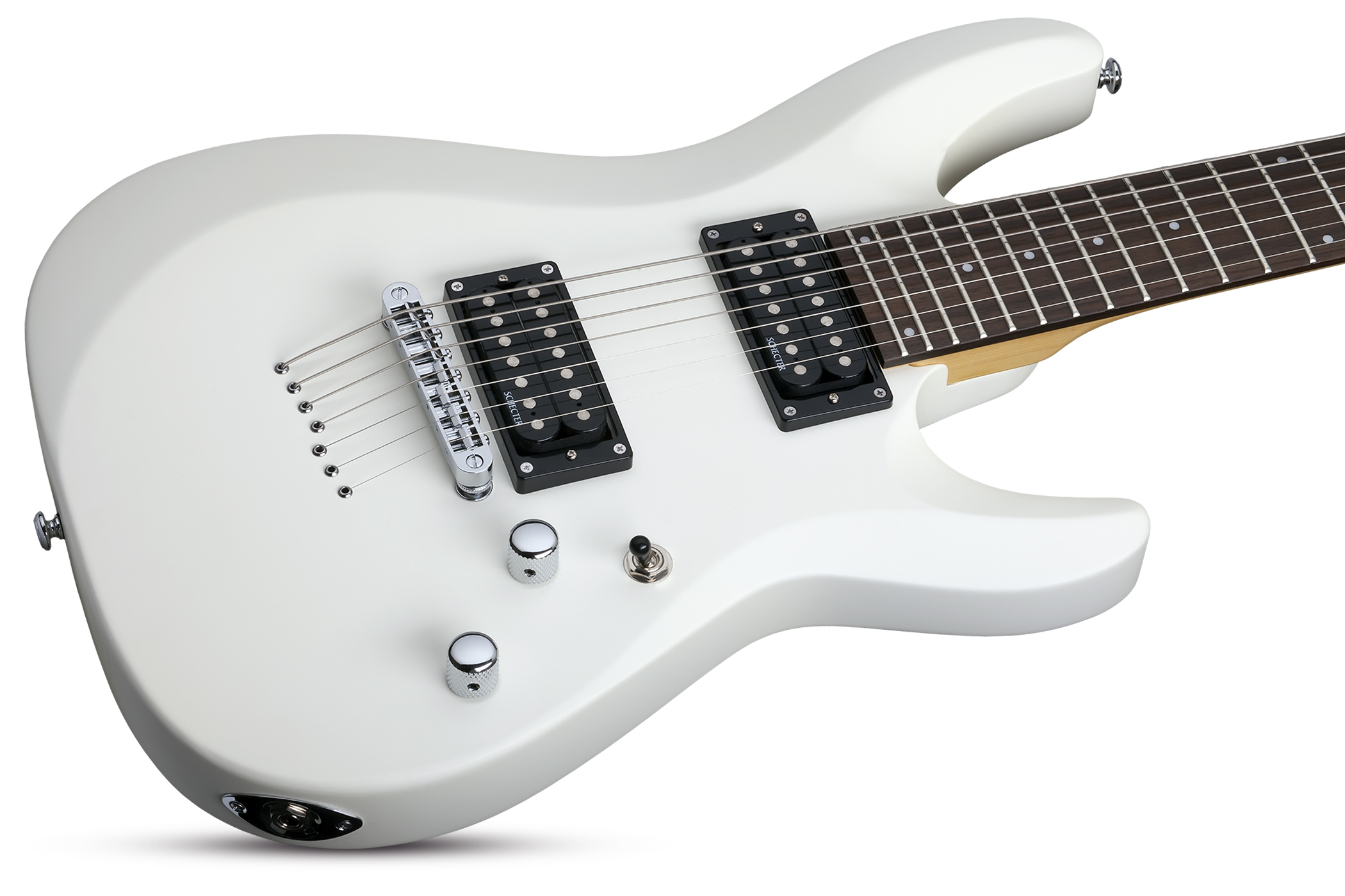 Schecter C-7 Deluxe 7c 2h Ht Rw - Satin White - Guitare Électrique 7 Cordes - Variation 1