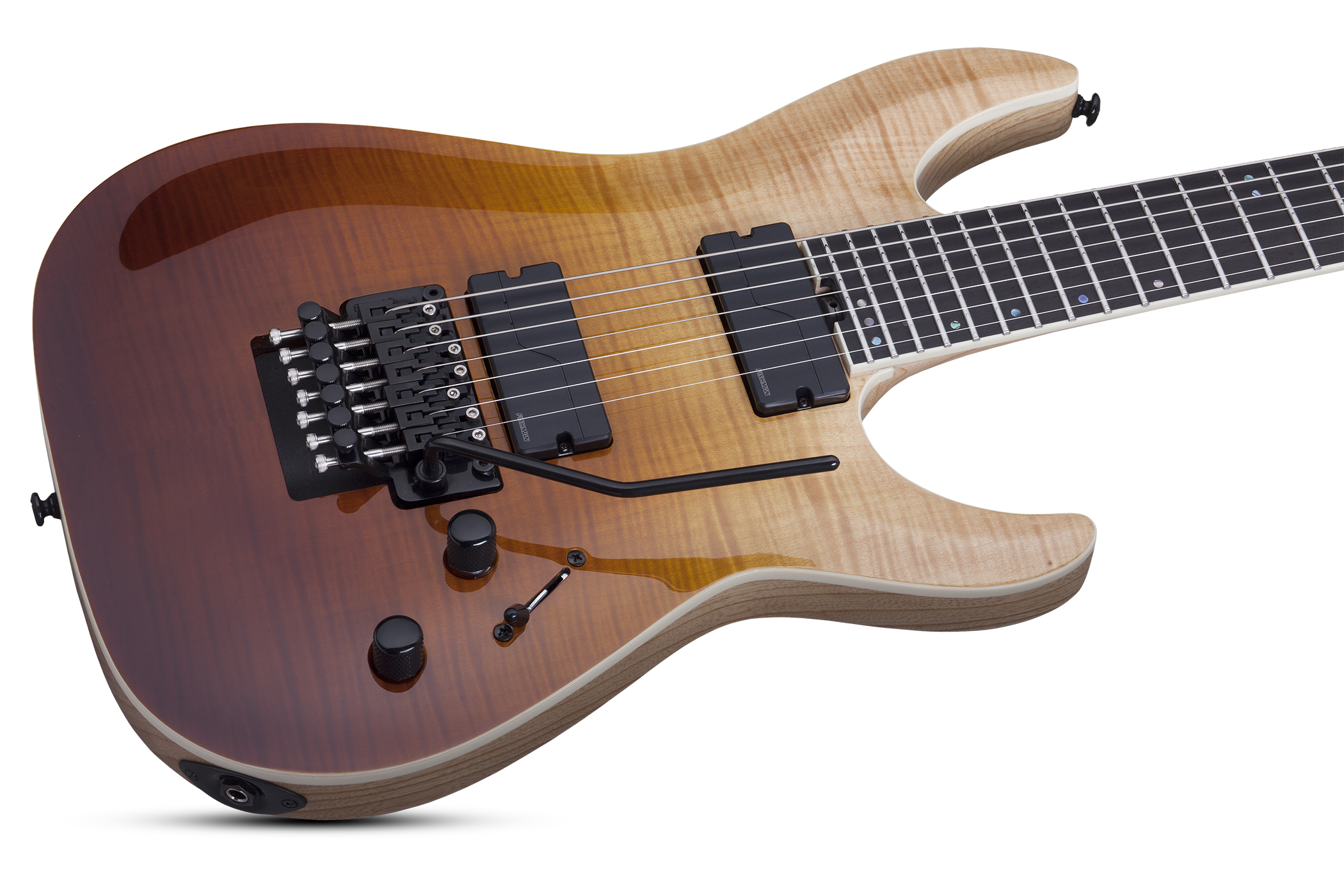 Schecter C-7 Fr Sls Elite 2h Fishman Ht Eb - Antique Fade Burst - Guitare Électrique 7 Cordes - Variation 1