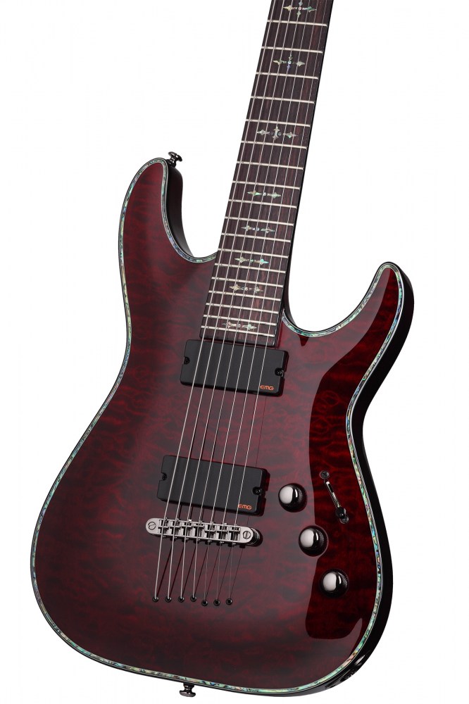 Schecter C-7 Hellraiser 7c 2h Emg Ht Rw - Black Cherry Gloss - Guitare Électrique 7 Cordes - Variation 3