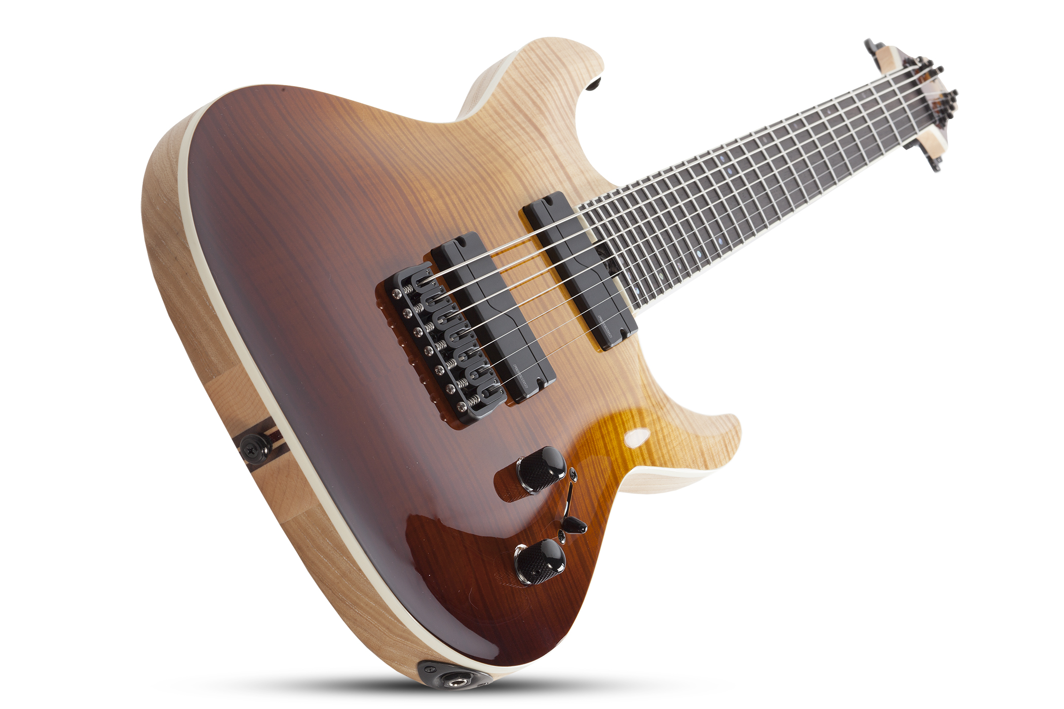 Schecter C-7 Sls Elite 2h Fishman Ht Eb - Antique Fade Burst - Guitare Électrique 7 Cordes - Variation 1
