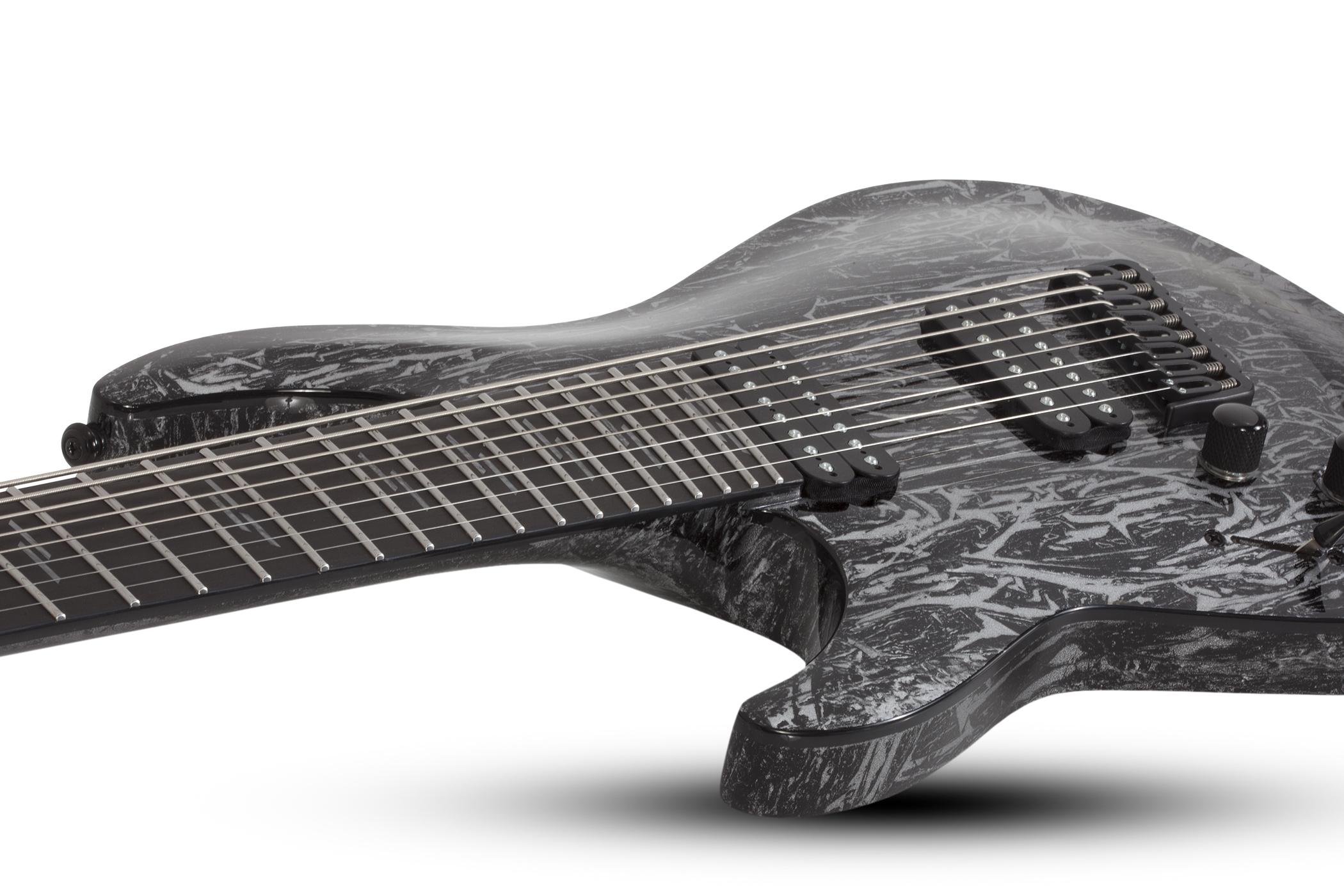 Schecter C-8 Multiscale Lh 8c Gaucher Baryton 2h Ht Eb - Silver Mountain - Guitare Électrique Gaucher - Variation 1