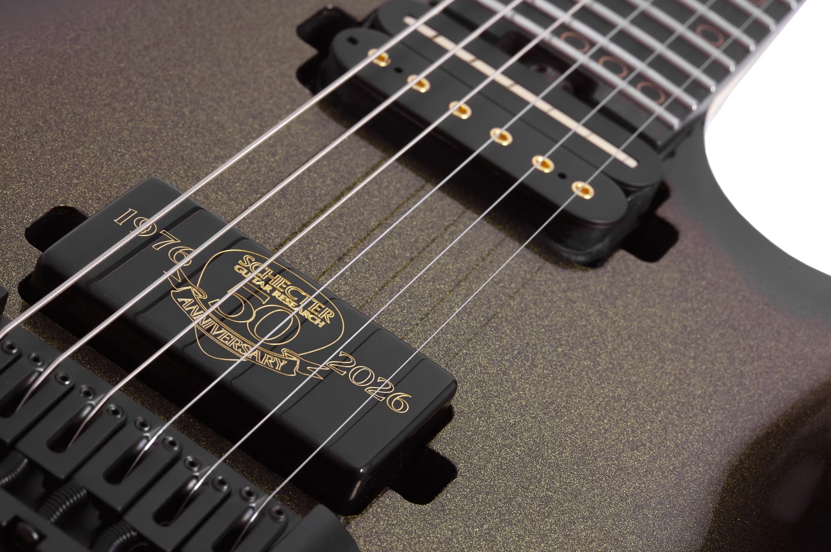 Schecter C1 50th Ann. Lh Gaucher 2h Ht Eb - Gold Burst - Guitare Électrique MÉtal - Variation 3