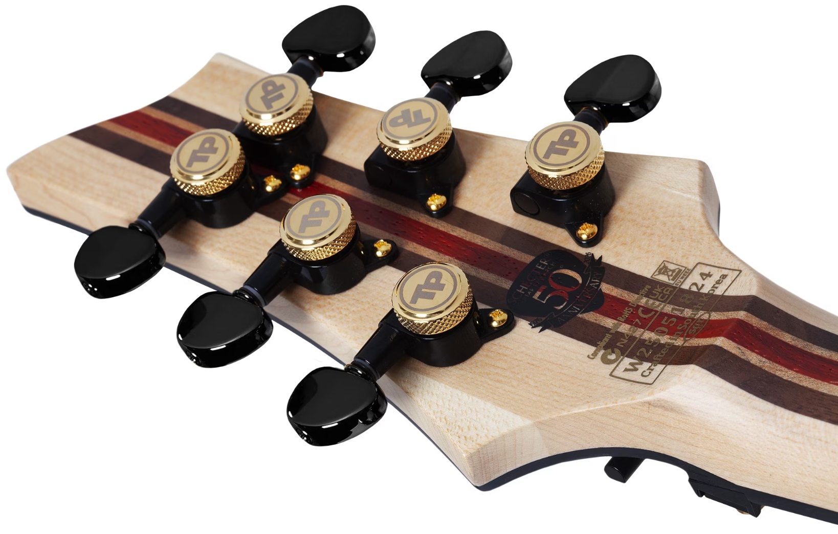 Schecter C1 Fr-s 50th Ann. 2h Sustainiac Fr Eb - 50th Gold Burst - Guitare Électrique MÉtal - Variation 9