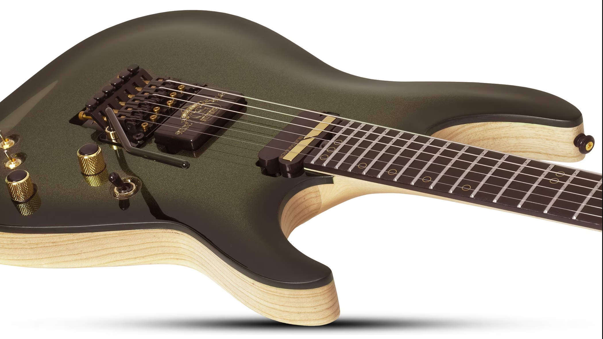 Schecter C1 Fr-s 50th Ann. Lh 2h Sustainiac Eb - 50th Gold Burst - Guitare Électrique MÉtal - Variation 3
