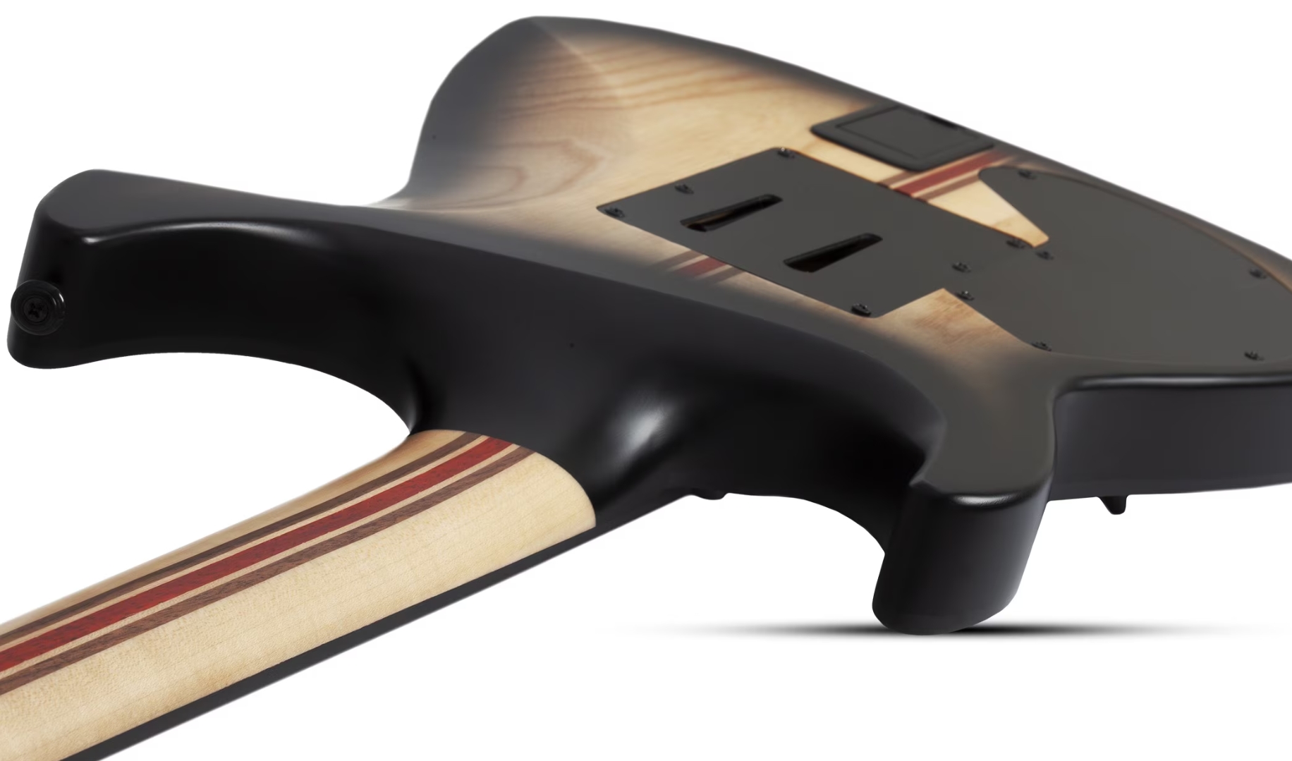 Schecter C1 Fr-s Pale Moon 2h Sustainac Fr Ric - Natural Satin Black Burst - Guitare Électrique Forme Str - Variation 5