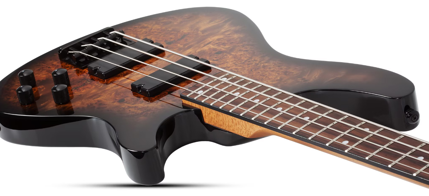 Schecter C4 Standard Rw - Tobacco Burl - Basse Électrique Solid Body - Variation 2