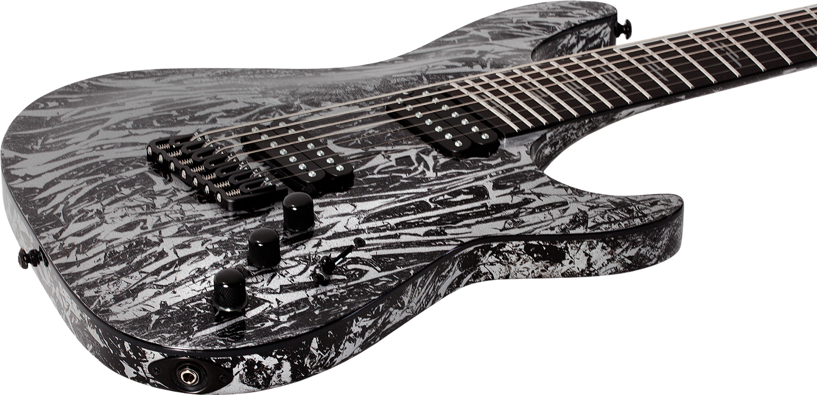 Schecter C7 Multiscale 7c Baryton 2h Ht Eb - Silver Mountain - Guitare Électrique Multi-scale - Variation 2