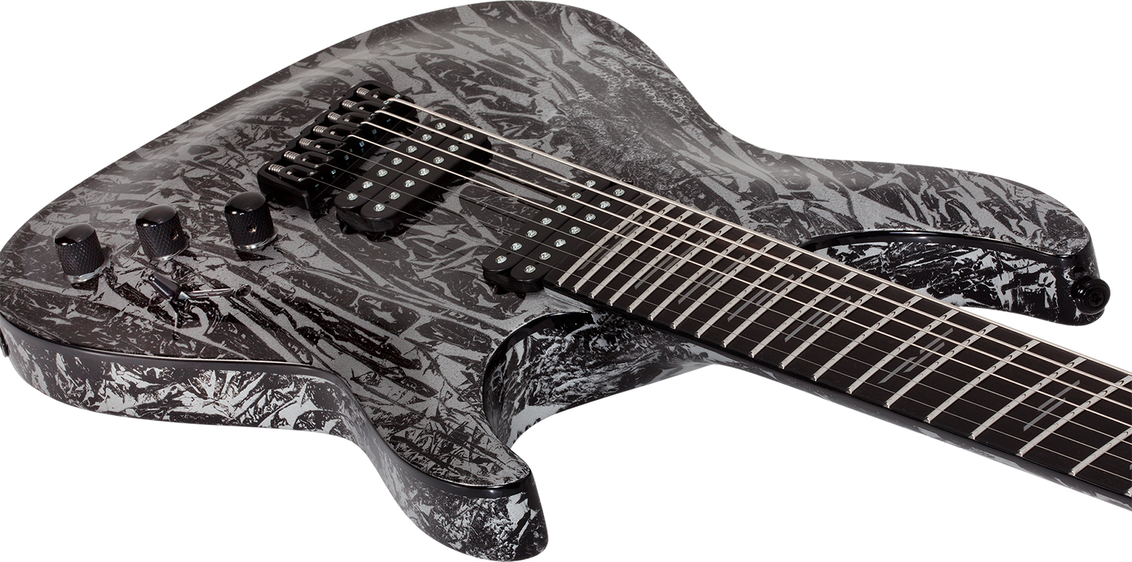 Schecter C7 Multiscale 7c Baryton 2h Ht Eb - Silver Mountain - Guitare Électrique Multi-scale - Variation 3