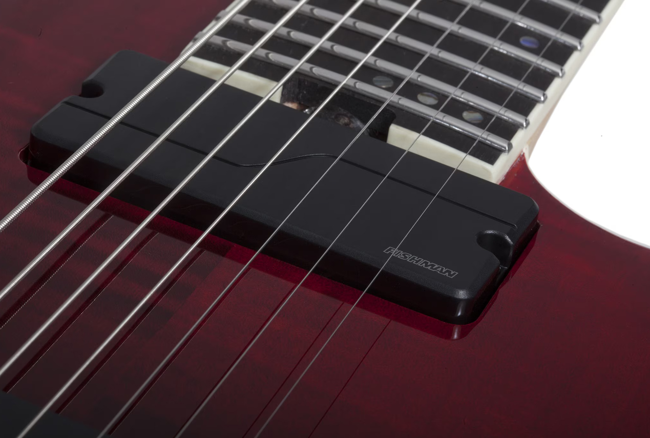 Schecter C7 Sls Elite 7c Baryton 2h Fishman Fluence Ht Eb - Blood Burst - Guitare Électrique Baryton - Variation 3