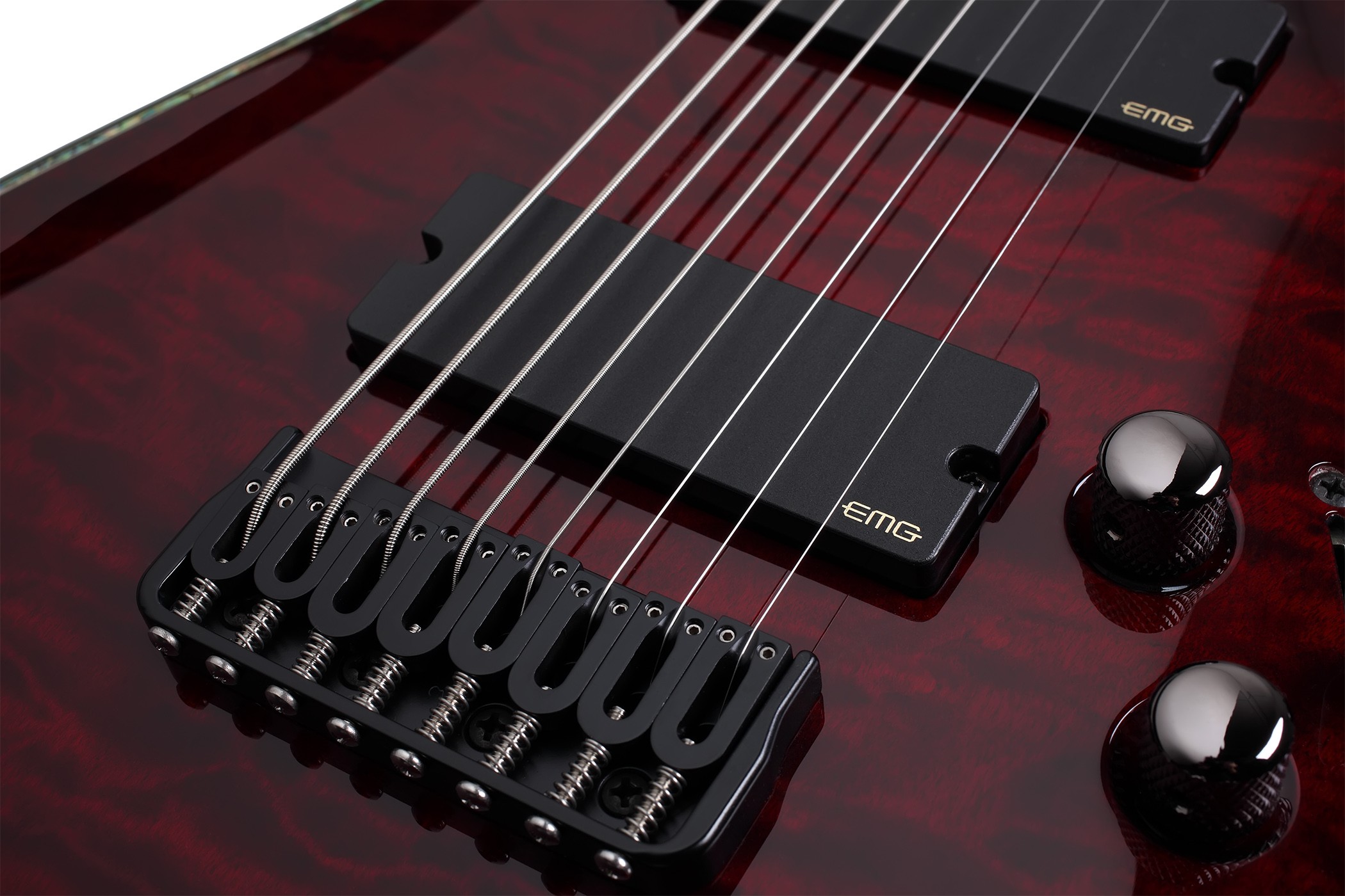 Schecter C8 Hellraiser 8c 2h Emg Ht Eb - Black Cherry - Guitare Électrique Baryton - Variation 2