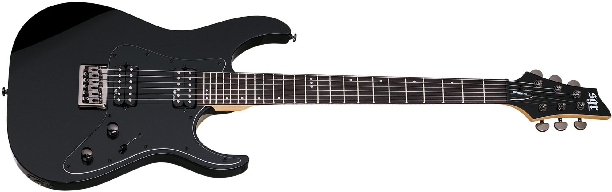 Schecter Banshee 6 Sgr 2h Ht Rw - Gloss Black - Guitare Électrique Forme Str - Main picture