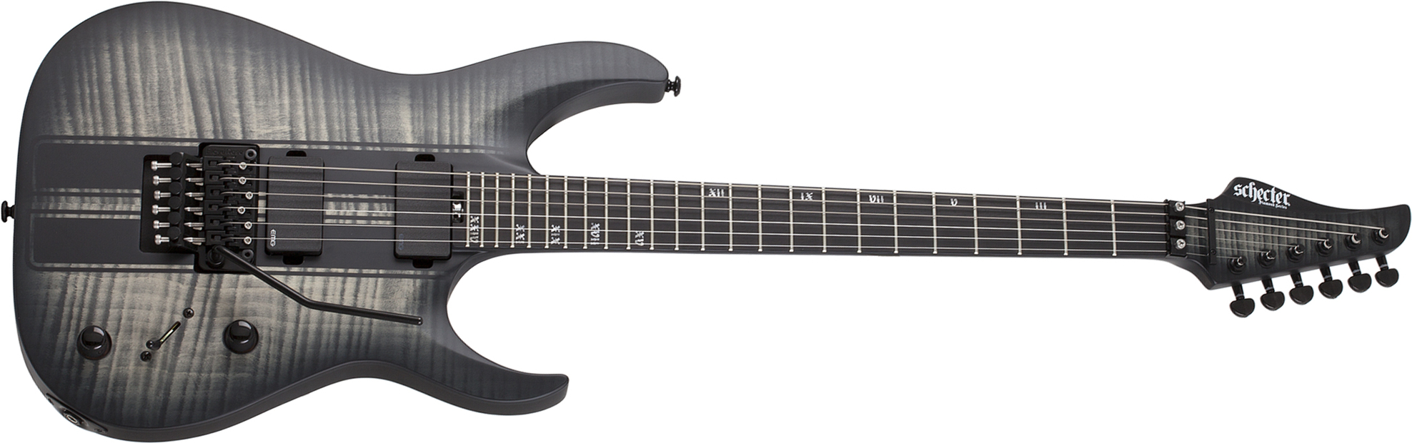 Schecter Banshee Gt Fr 2h Emg Eb - Satin Charcoal Burst - Guitare Électrique Forme Str - Main picture