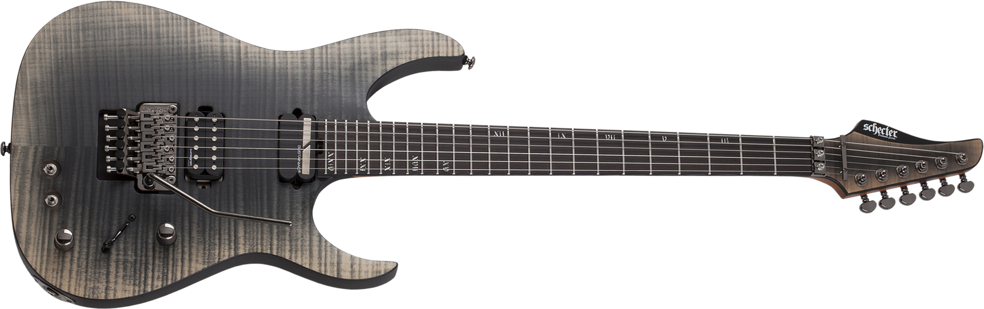 Schecter Banshee Mach-6 Fr S 2h Lundgren Sustainiac Eb - Fallout Burst - Guitare Électrique Forme Str - Main picture