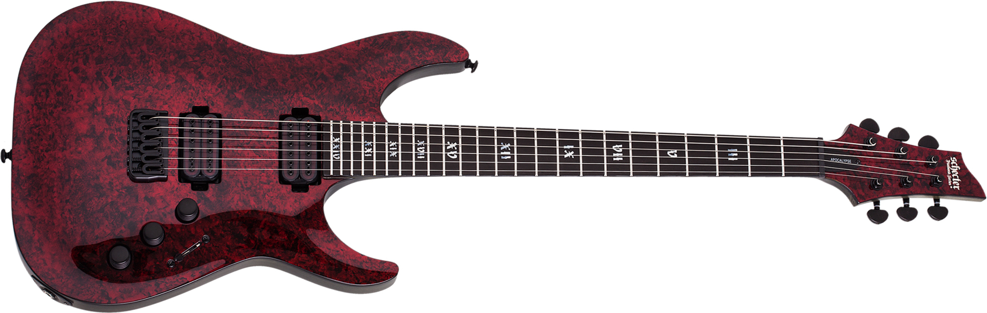 Schecter C-1 Apocalypse 2h Ht Eb - Red Reign - Guitare Électrique Double Cut - Main picture