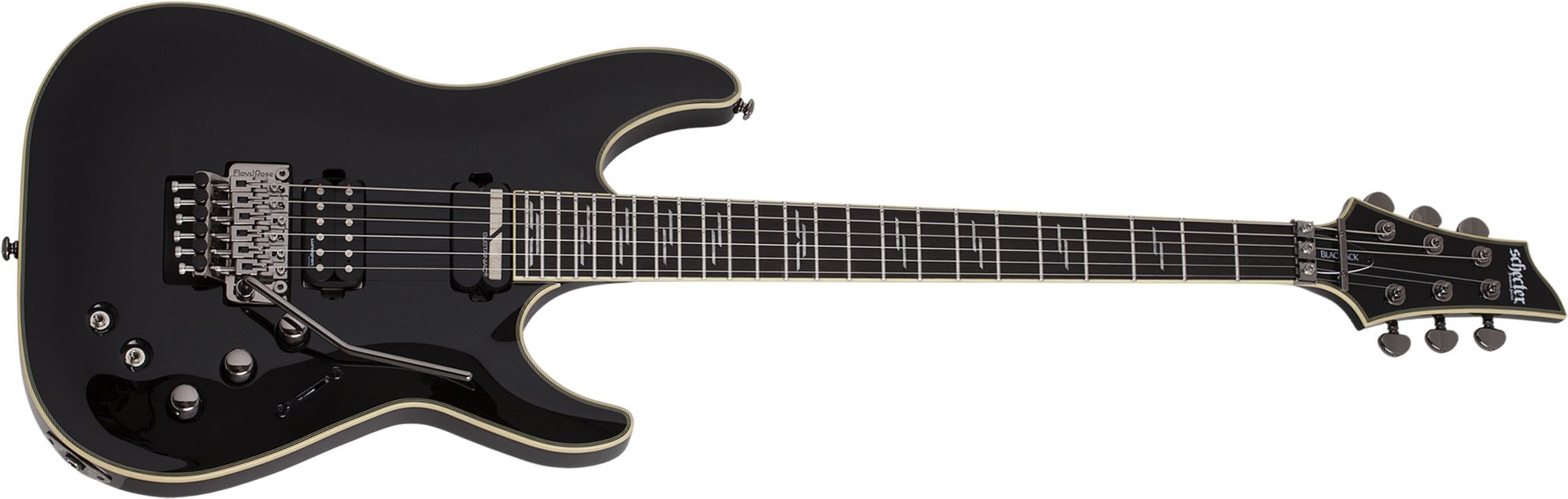 Schecter C-1 Fr S Blackjack 2h Lundgren Sustainiac Eb - Black - Guitare Électrique Forme Str - Main picture