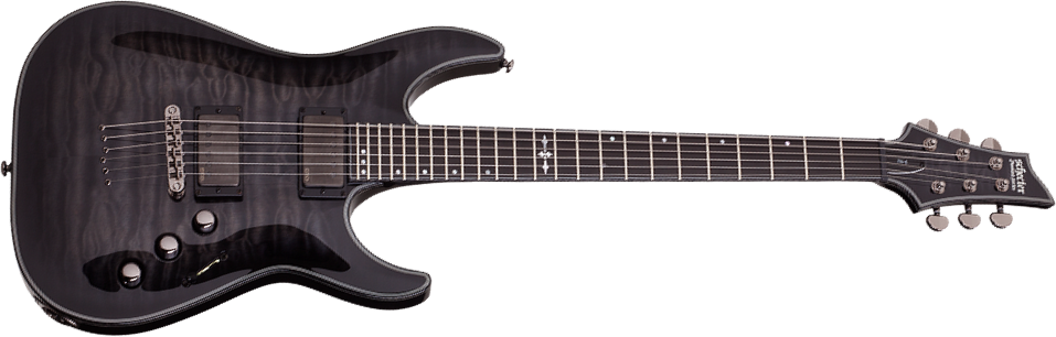 Schecter C-1 Hellraiser Hybrid 2h Emg Ht Eb - Trans. Black Burst - Guitare Électrique Forme Str - Main picture