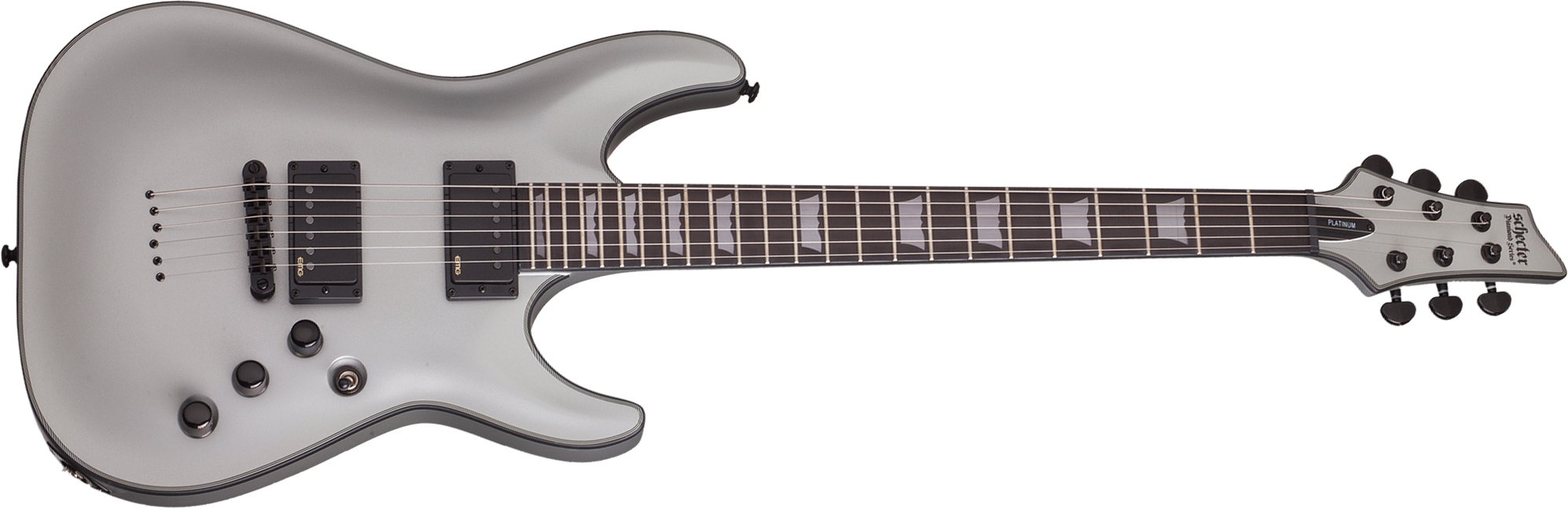 Schecter C-1 Platinum Hh Emg Ht Eb - Satin Silver - Guitare Électrique Forme Str - Main picture