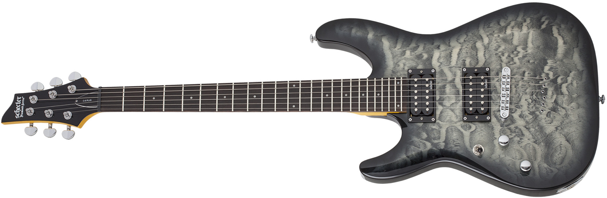 Schecter C-6 Plus Lh Gaucher 2h Ht Rw - Charcoal Burst - Guitare Électrique Gaucher - Main picture