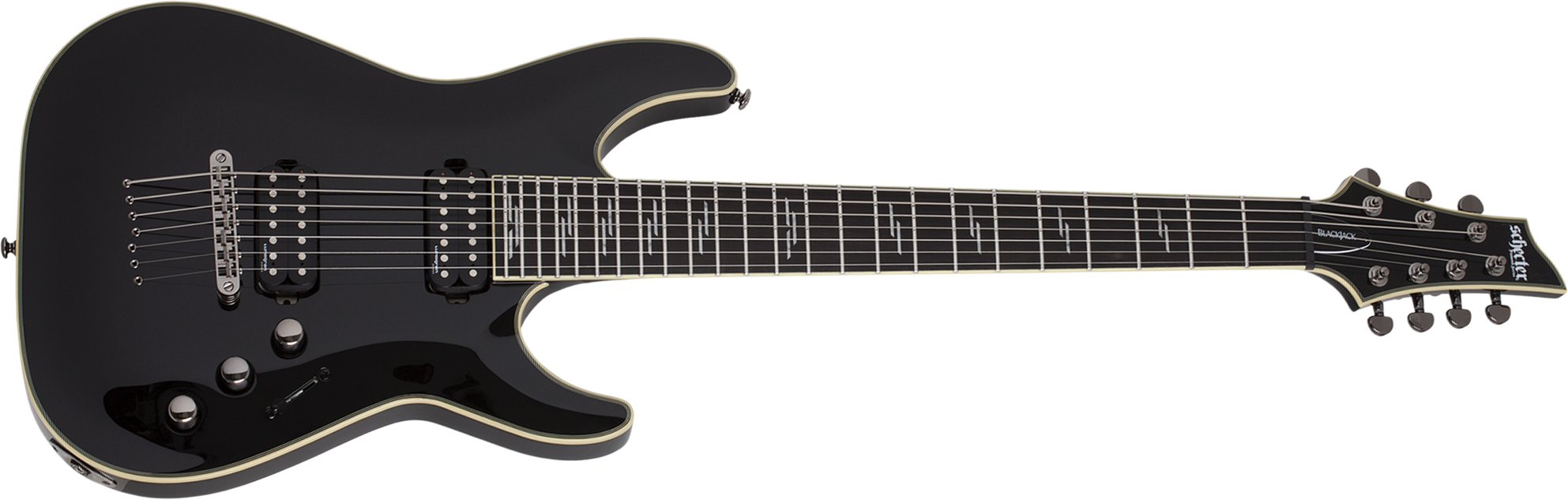 Schecter C-7 Blackjack 7c 2h Lundgren Ht Eb - Black - Guitare Électrique 7 Cordes - Main picture