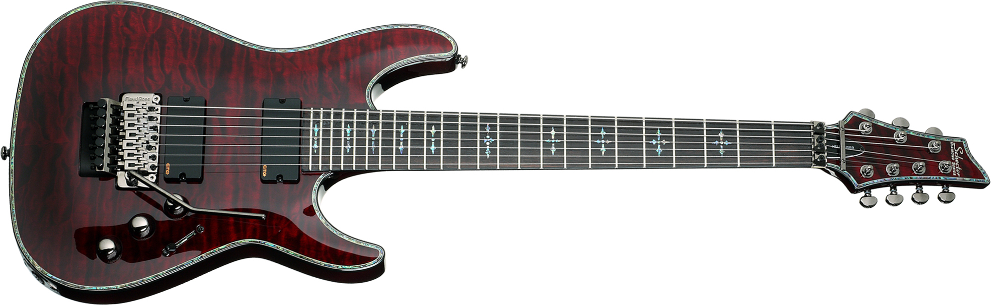 Schecter C-7 Fr Hellraiser 7c 2h Emg Rw - Black Cherry - Guitare Électrique 7 Cordes - Main picture