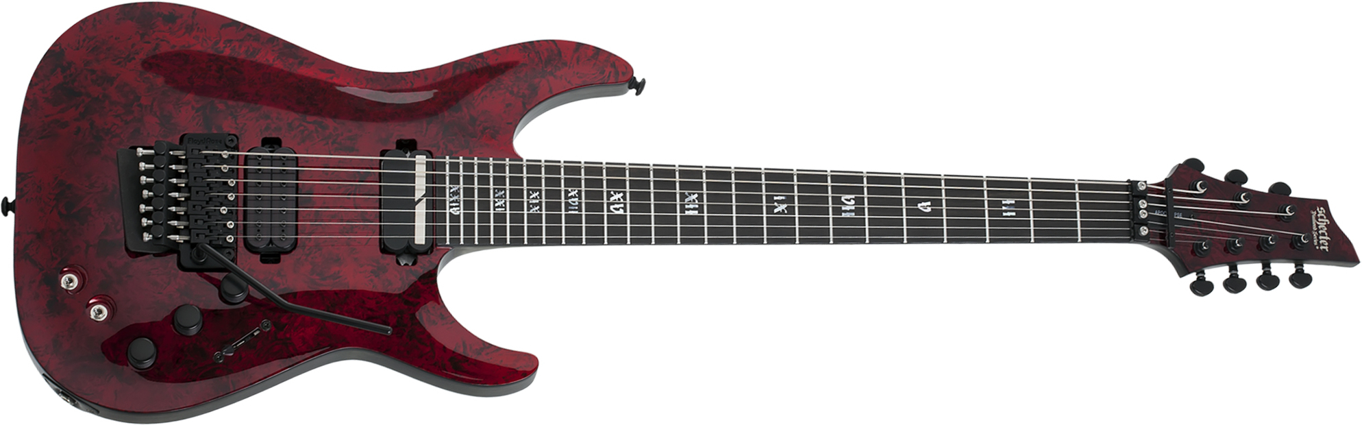 Schecter C-7 Fr S Apocalypse 7c 2h Sustainiac Eb - Red Reign - Guitare Électrique 7 Cordes - Main picture