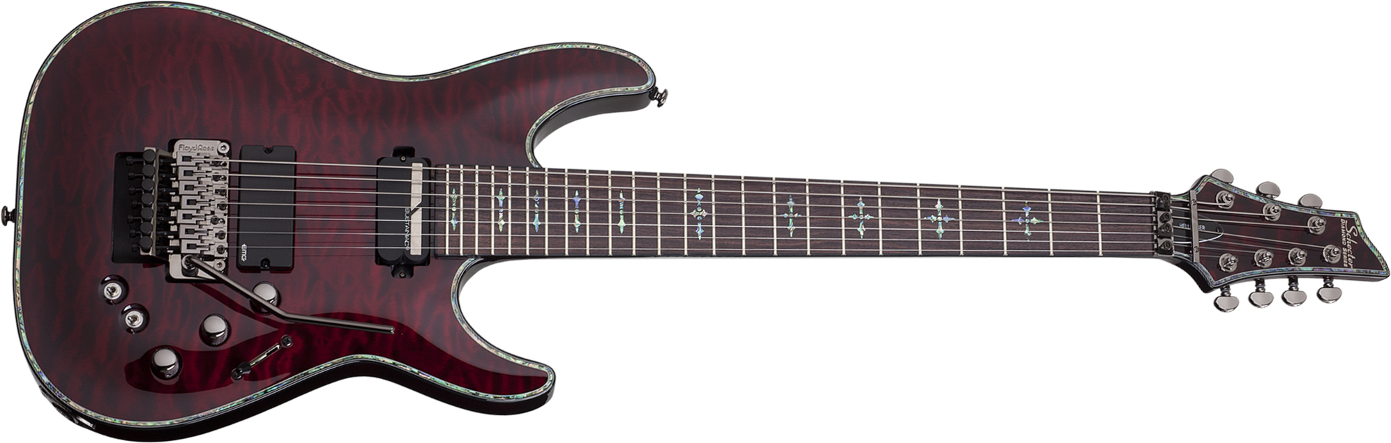 Schecter C-7 Fr S Hellraiser 7c 2h Emg Sustainiac Rw - Black Cherry - Guitare Électrique 7 Cordes - Main picture