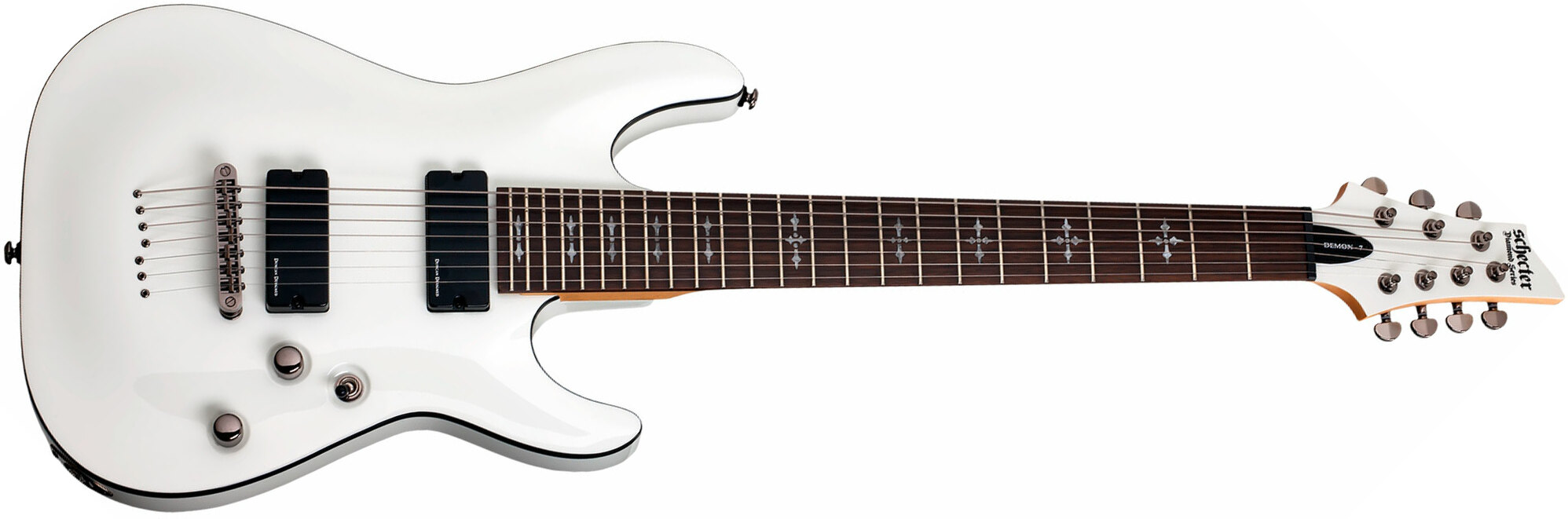 Schecter Demon-7 2h Ht Wen - Vintage White - Guitare Électrique 7 Cordes - Main picture