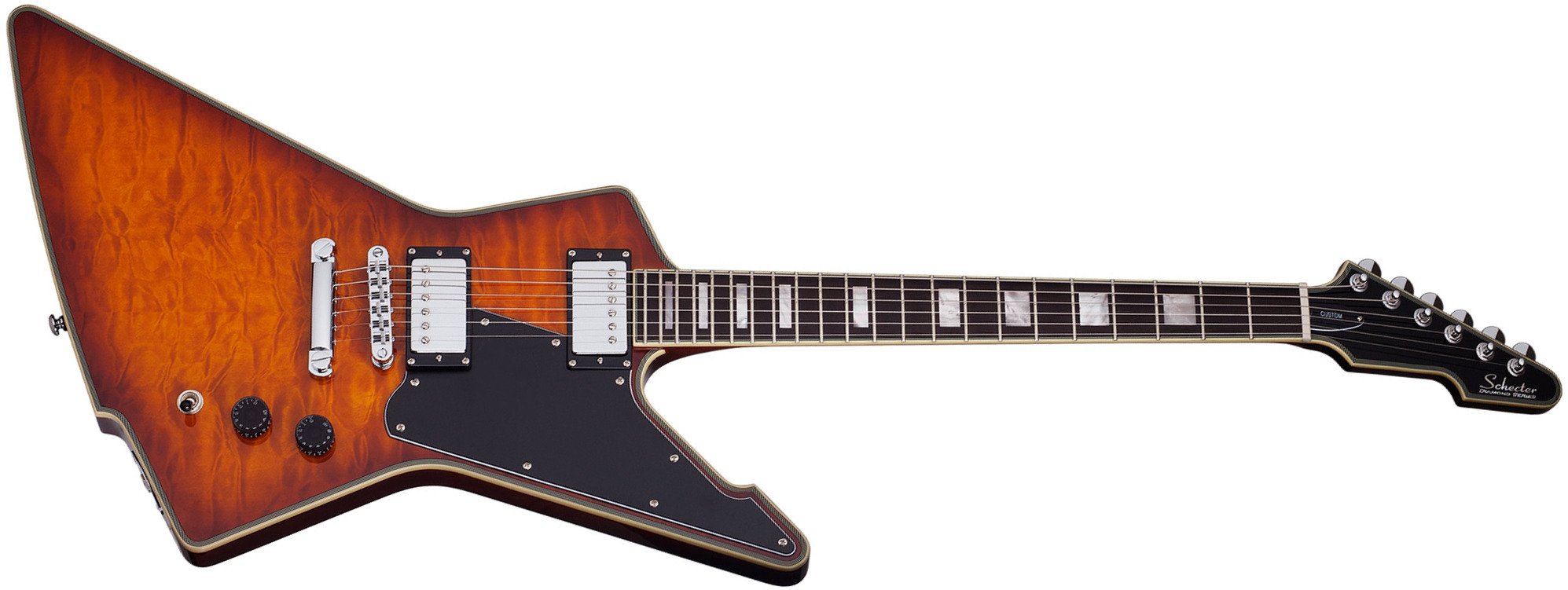 Schecter E-1 Custom 2h Ht Eb - Vintage Sunburst - Guitare Électrique MÉtal - Main picture