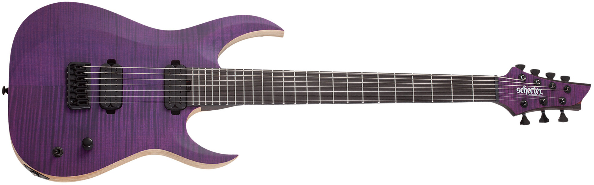 Schecter John Browne Tao-7 Signature Baryton 2h Ht Eb - Satin Trans Purple - Guitare Électrique 7 Cordes - Main picture