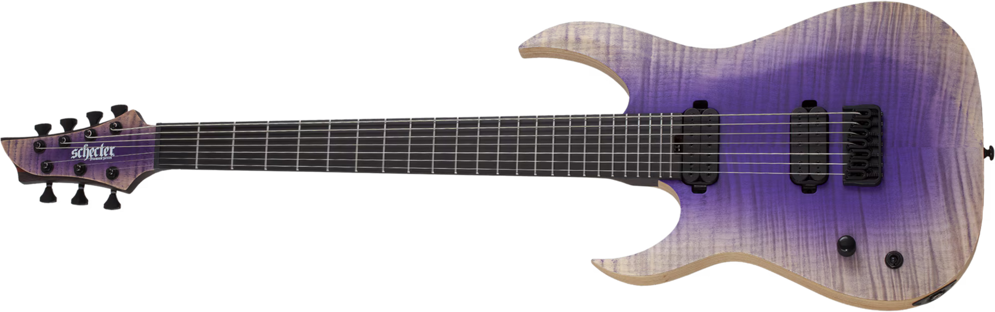 Schecter John Browne Tao-7 Signature Baryton Gaucher 2h Ht Eb - Ozone Burst - Guitare Électrique Baryton - Main picture