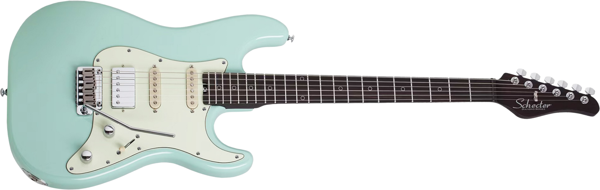 Schecter Nick Johnston Traditional 10th Ann. Signature Hss Trem Eb - Atomic Green - Guitare Électrique Forme Str - Main picture