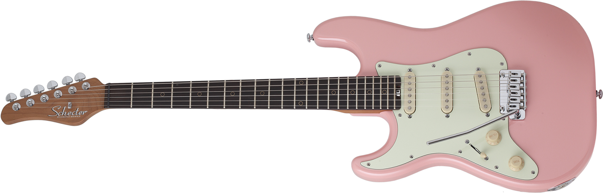 Schecter Nick Johnston Traditional Gaucher Signature 3s Trem Eb - Atomic Coral - Guitare Électrique Gaucher - Main picture