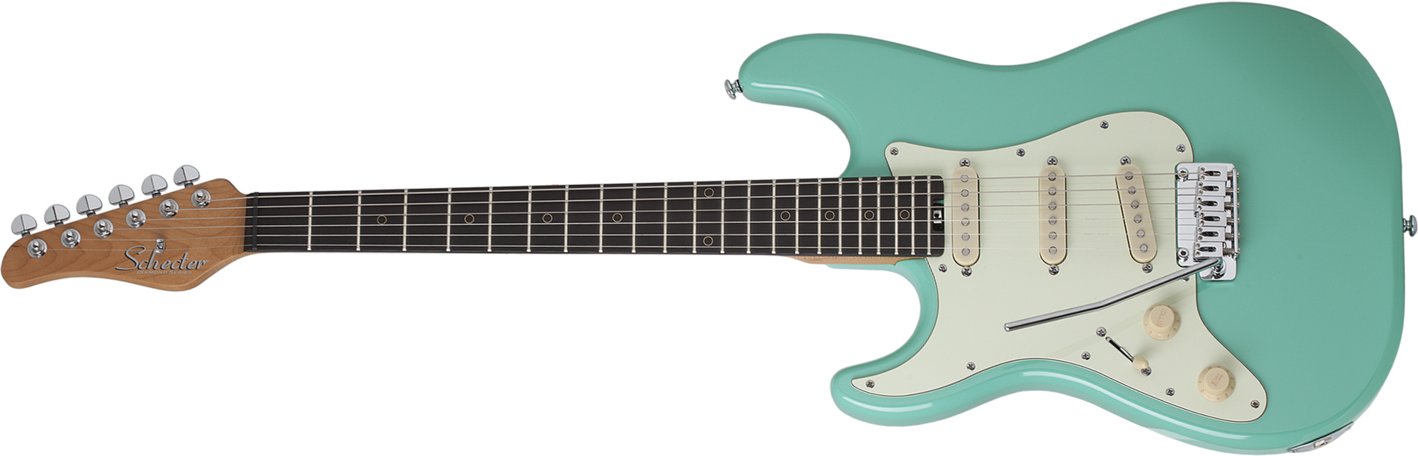 Schecter Nick Johnston Traditional Gaucher Signature 3s Trem Eb - Atomic Green - Guitare Électrique Gaucher - Main picture