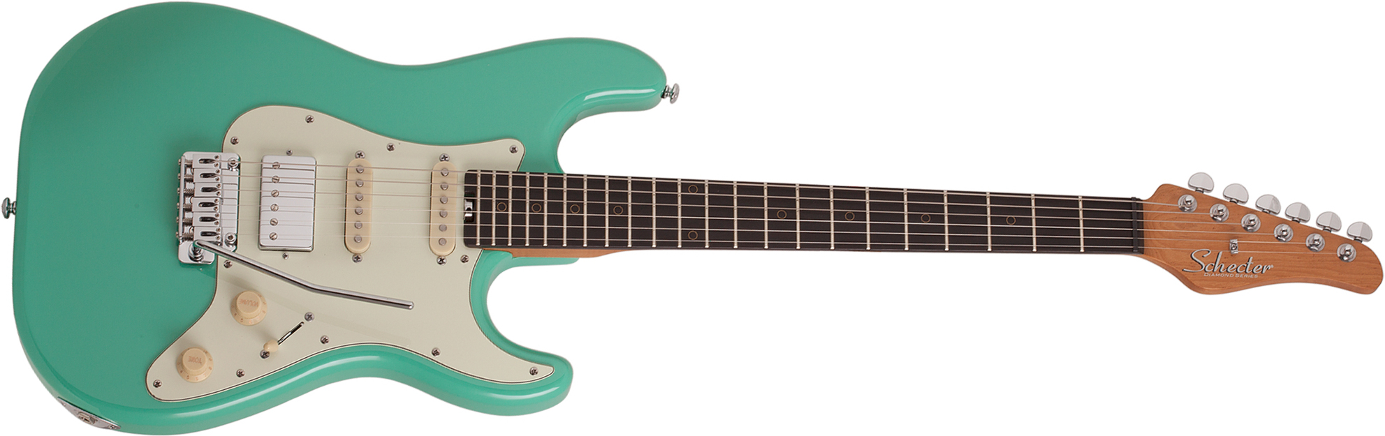 Schecter Nick Johnston Traditional Hss Signature Trem Eb - Atomic Green - Guitare Électrique Forme Str - Main picture