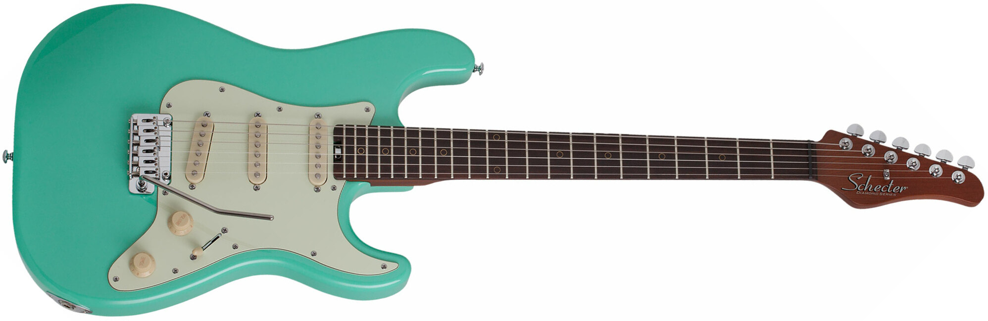 Schecter Nick Johnston Traditional Signature 3s Trem Eb - Atomic Green - Guitare Électrique Forme Str - Main picture