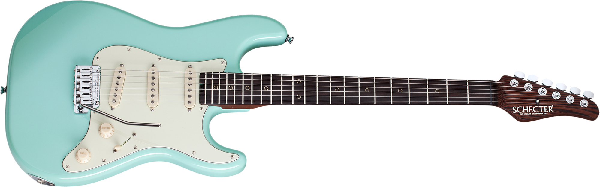 Schecter Nick Johnston Usa Signature 3s Trem Eb - Atomic Green - Guitare Électrique Forme Str - Main picture