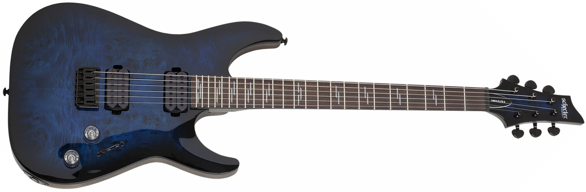 Schecter Omen Elite-6 2h Ht Rw - See Thru Blueburst - Guitare Électrique Forme Str - Main picture