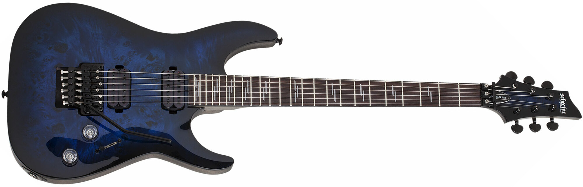 Schecter Omen Elite-6 Fr Hh Rw - See Thru Blueburst - Guitare Électrique Forme Str - Main picture