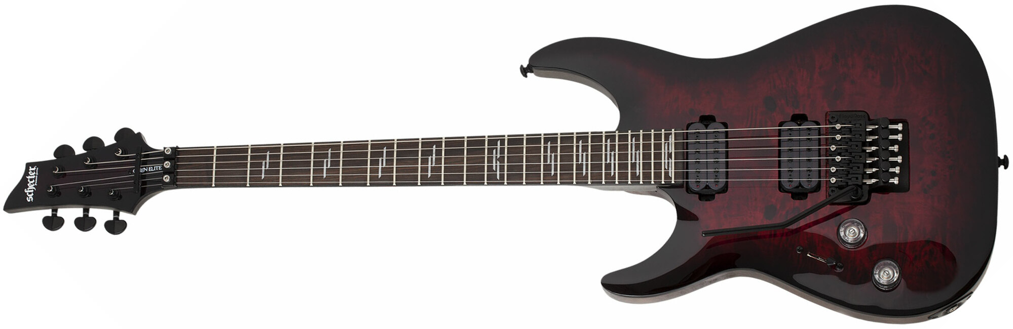 Schecter Omen Elite-6 Fr Lh Gaucher 2h Rw - Black Cherry Burst - Guitare Électrique Gaucher - Main picture