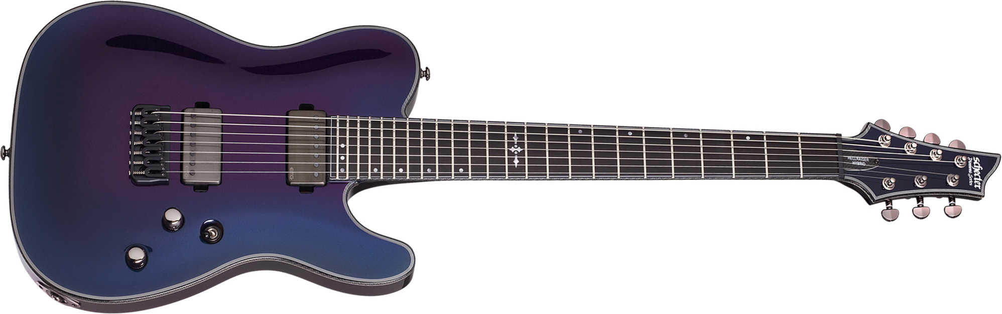 Schecter Pt-7 Hellraiser Hybrid 7c 2h Emg Ht Eb - Ultraviolet - Guitare Électrique 7 Cordes - Main picture