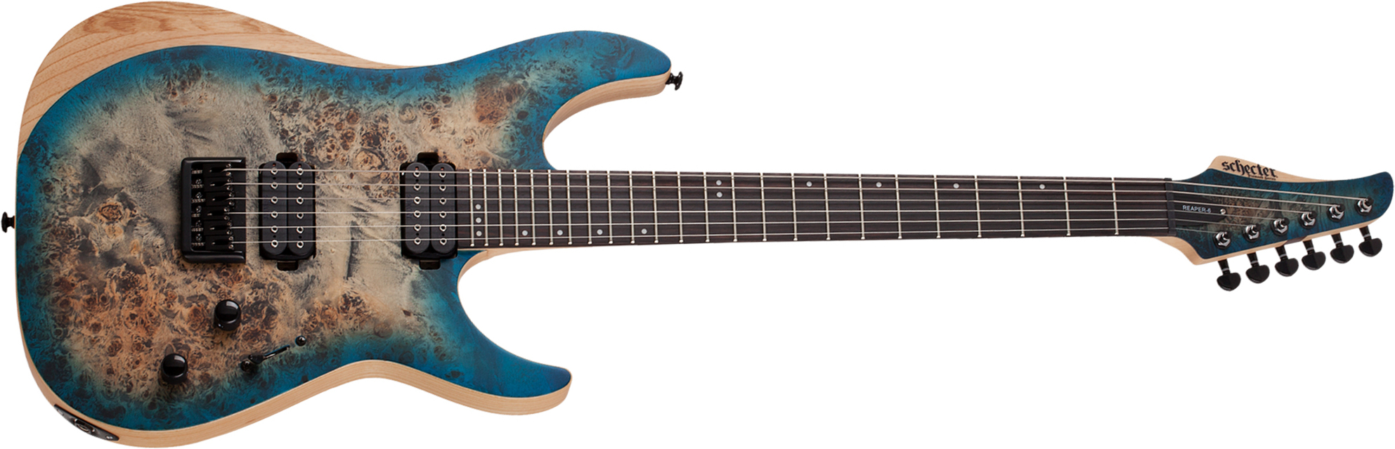 Schecter Reaper-6 2h Ht Eb - Satin Sky Burst - Guitare Électrique Forme Str - Main picture