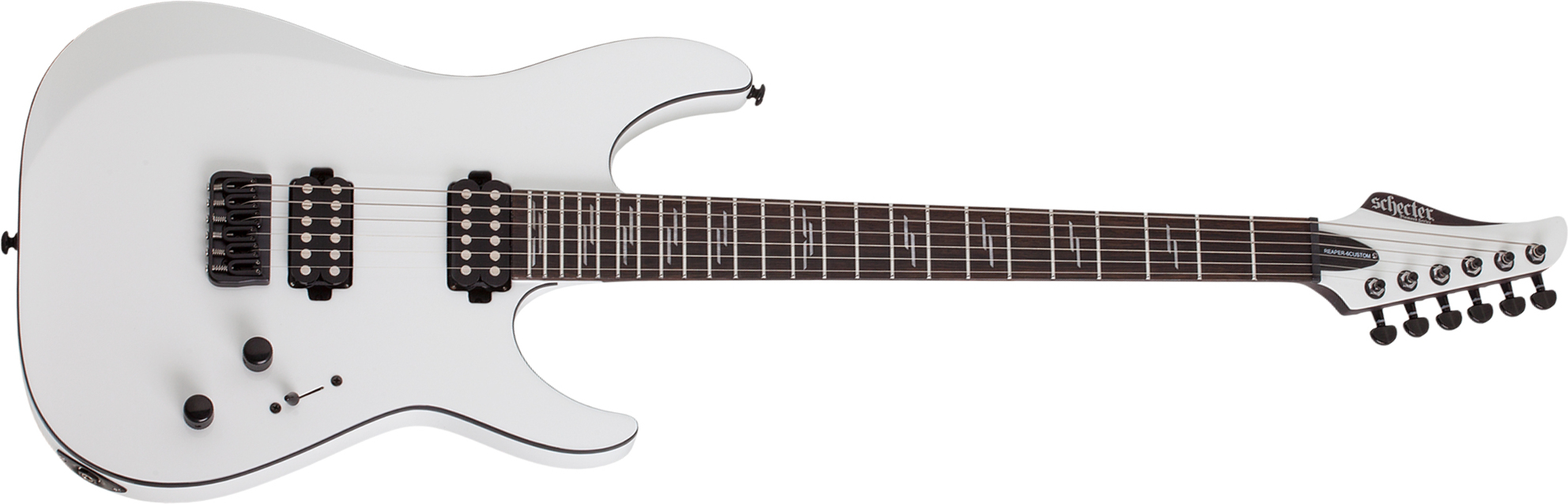 Schecter Reaper-6 Custom 2h Ht Eb - Gloss White - Guitare Électrique Forme Str - Main picture