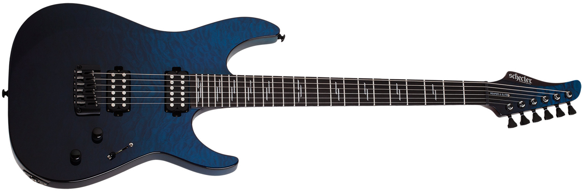 Schecter Reaper-6 Elite 2h Ht Eb - Deep Blue Ocean - Guitare Électrique Forme Str - Main picture