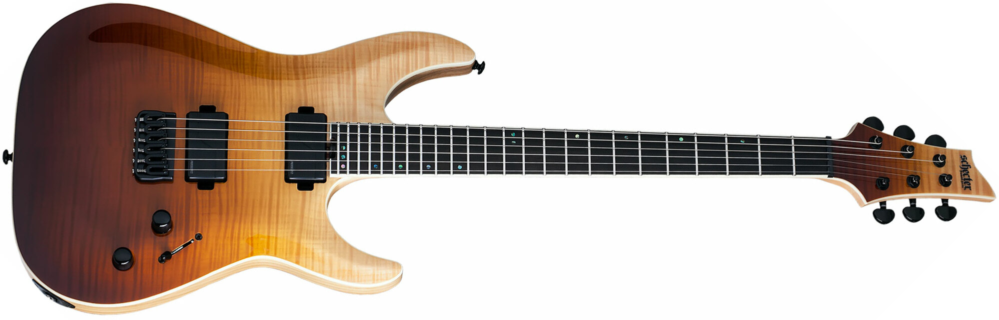 Schecter Sls Elite C-1 2h Fishman Fluence Modern Ht Eb - Antique Fade Burst - Guitare Électrique Forme Str - Main picture