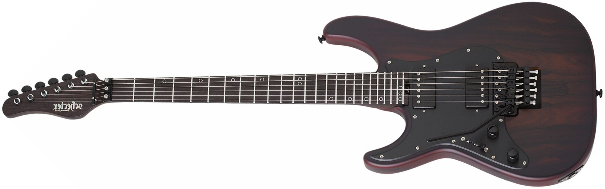 Schecter Sun Valley Super Shredder Exotic Ziricote Lh Gaucher 2h Fr Eb - Natural - Guitare Électrique Gaucher - Main picture