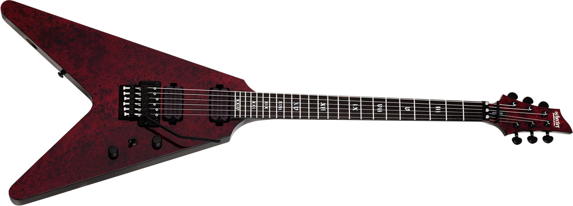 Schecter V-1 Fr Apocalypse 2h Eb - Red Reign - Guitare Électrique MÉtal - Main picture