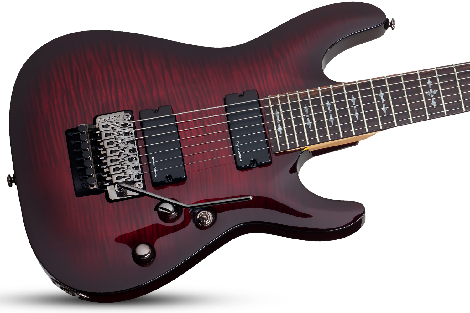 Schecter Demon-7 Fr 2h Wen - Crimson Red Burst - Guitare Électrique 7 Cordes - Variation 1