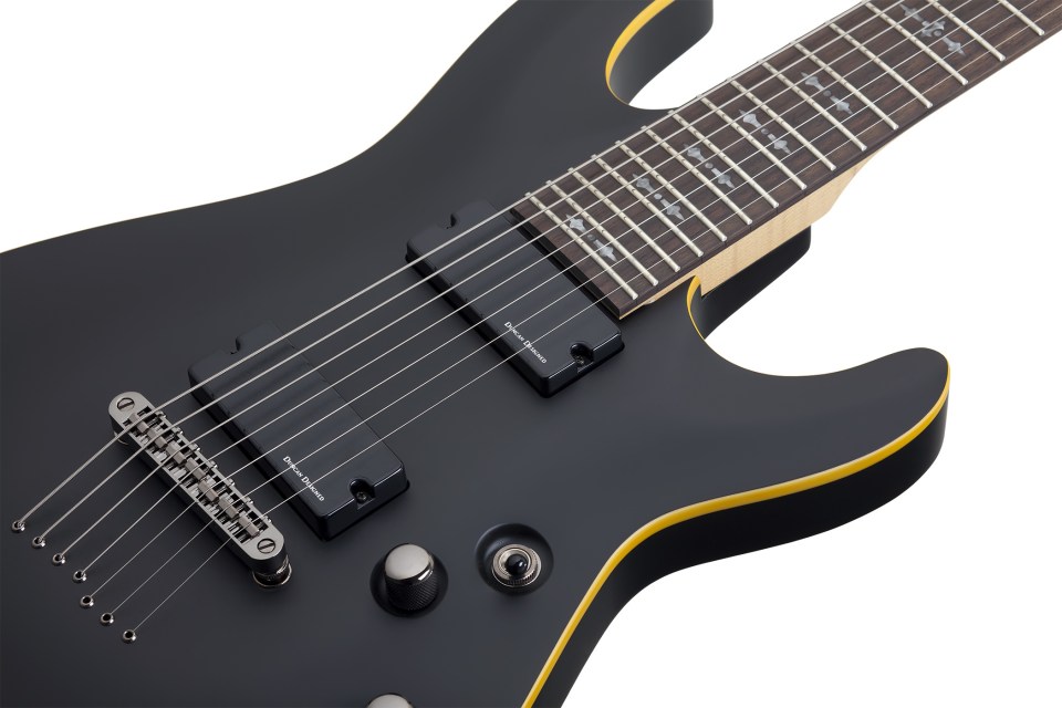 Schecter Demon-7 7c 2h Ht Wen - Aged Black Satin - Guitare Électrique 7 Cordes - Variation 2