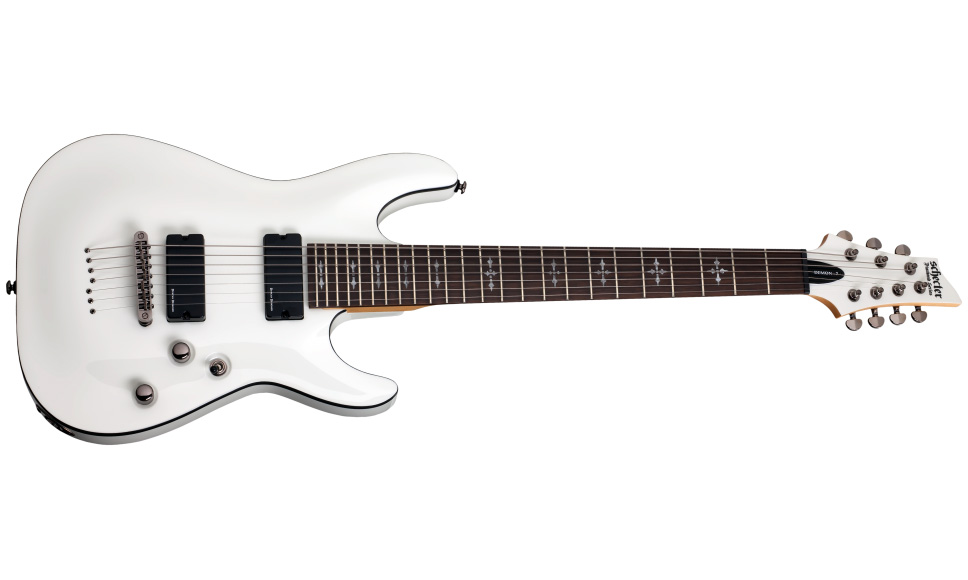 Schecter Demon-7 2h Ht Wen - Vintage White - Guitare Électrique 7 Cordes - Variation 1